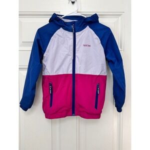 Pacific Trail Kids Colorblock Windbreaker Jacket Blue Pink White S 7/8 PUJ3558